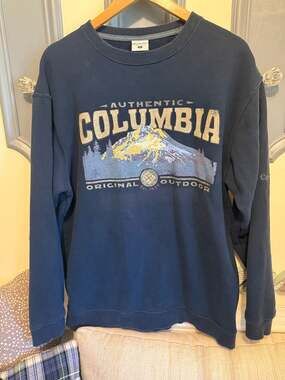 Columbia Sweatshirt Size L Blue Authentic Original Outdoor Pullover